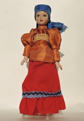 Фарфоровая  кукла костюм Тобольской губернии